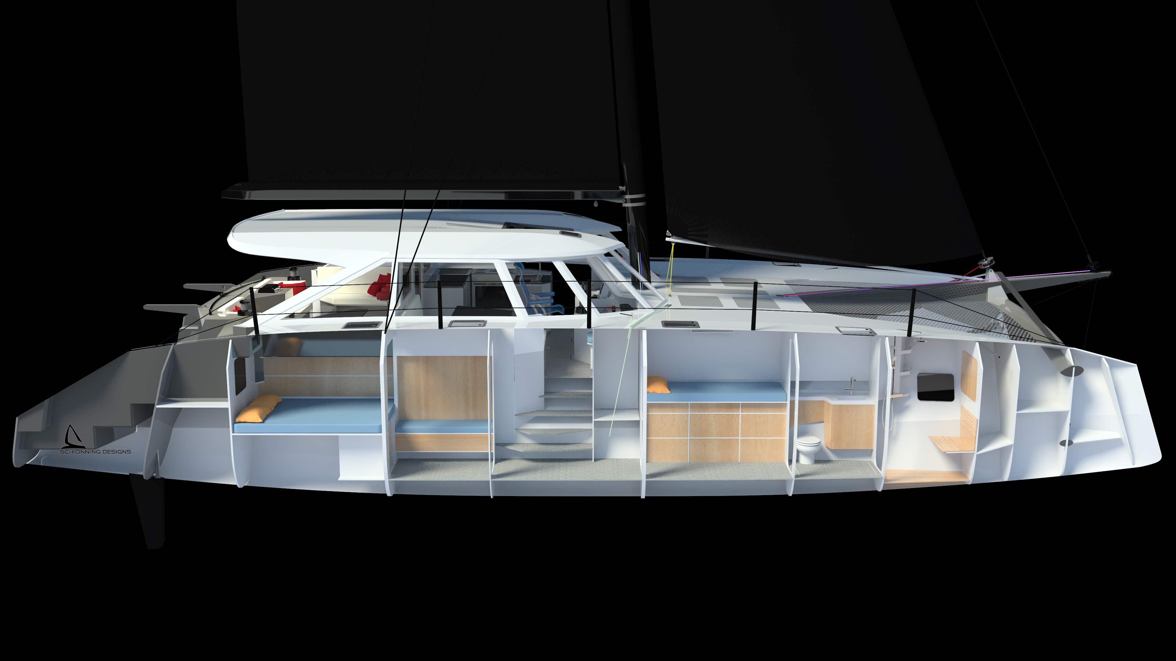 cat rigged catamaran